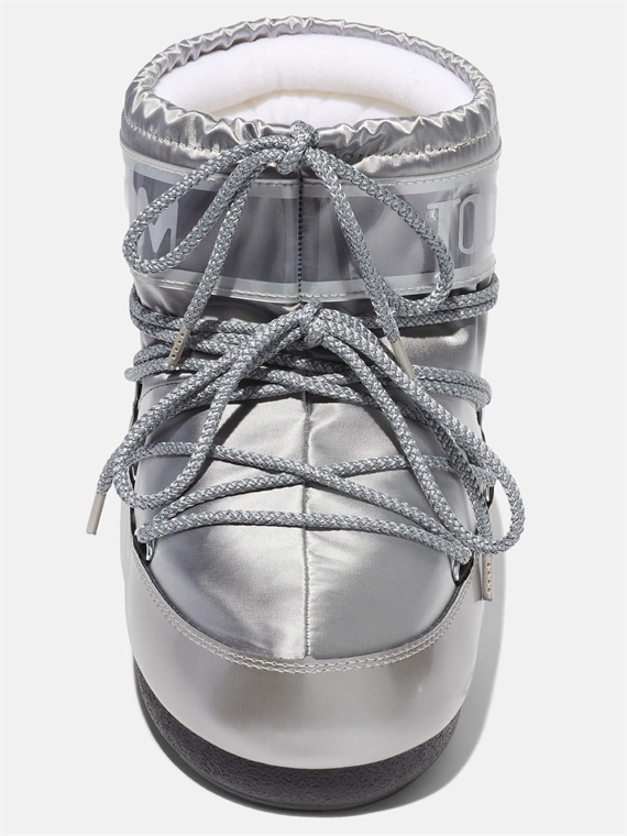 Moon Boot Icon Low Glance Silver Satin Boots